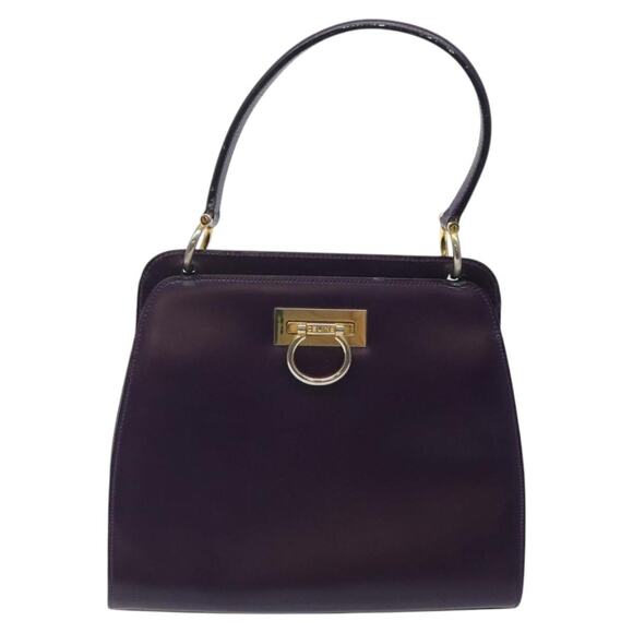 CELINE Hand Bag Leather Purple Gold - Picture 3 of 13